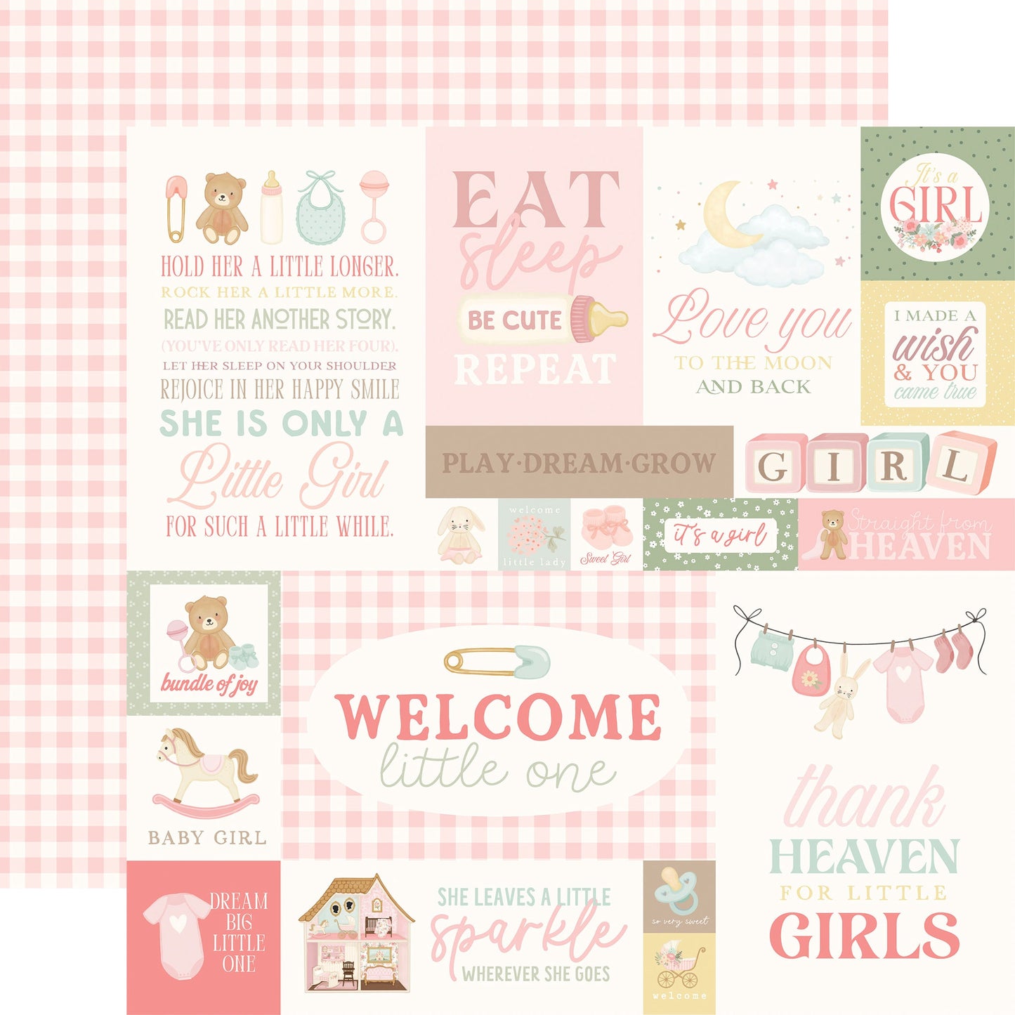 Carta Bella Little Lullabies Baby Girl Cardstock 12"X12"