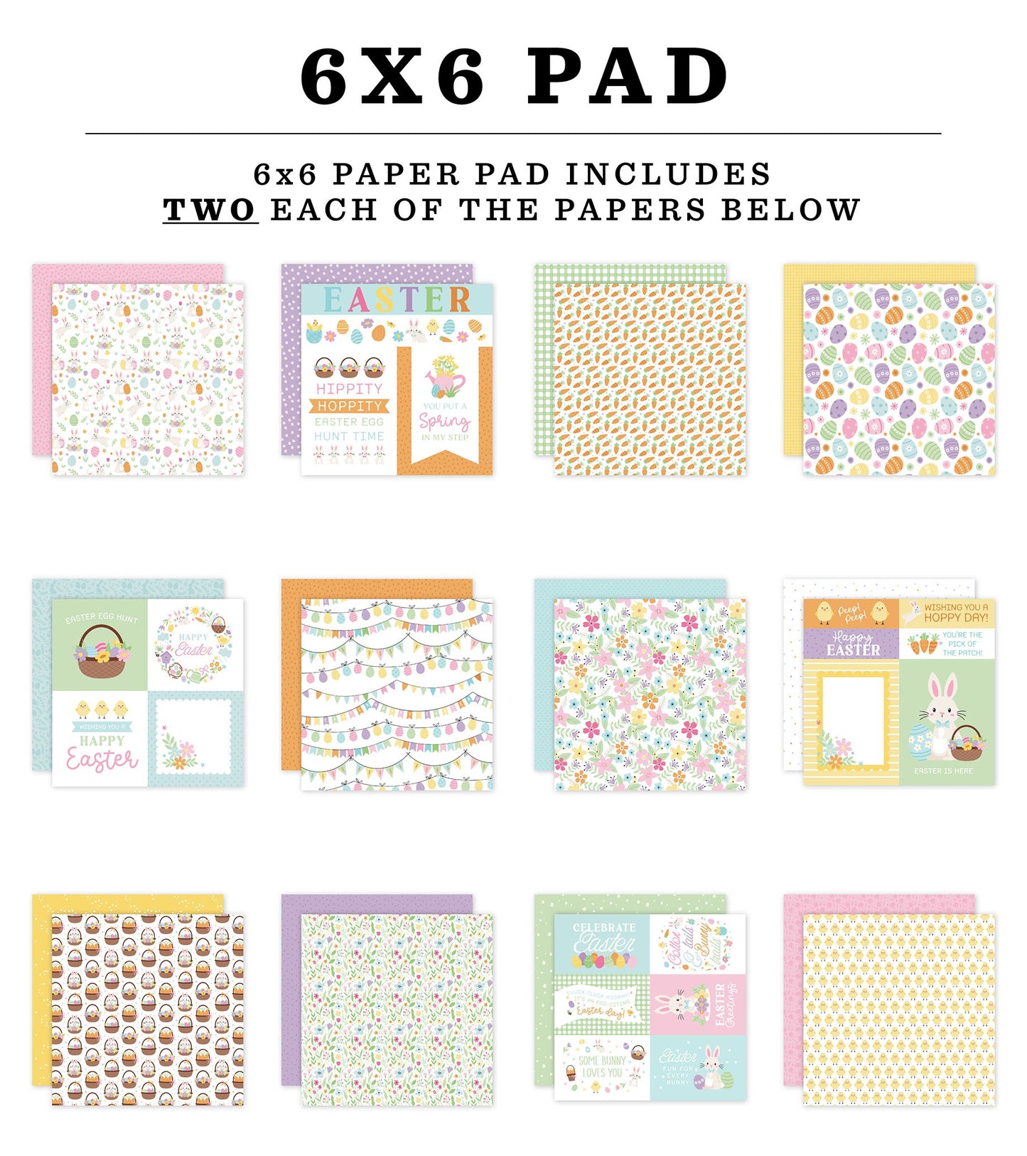 Echo Park Double-Sided Paper Pad 6"X6"-Easter Basket