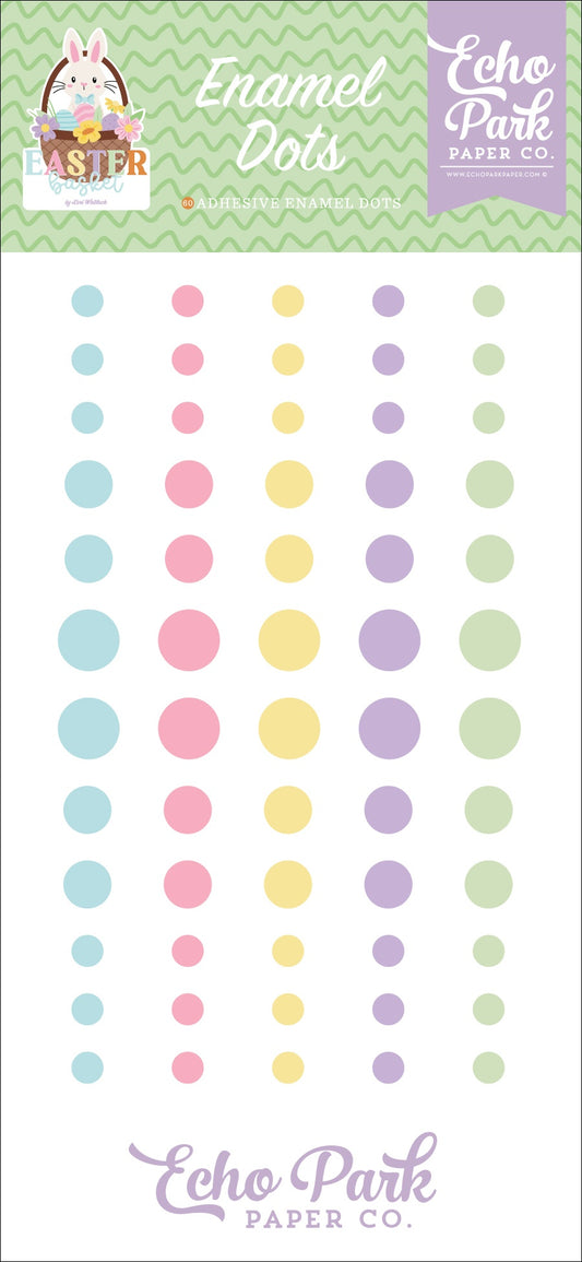 Echo Park Adhesive Enamel Dots-Easter Basket