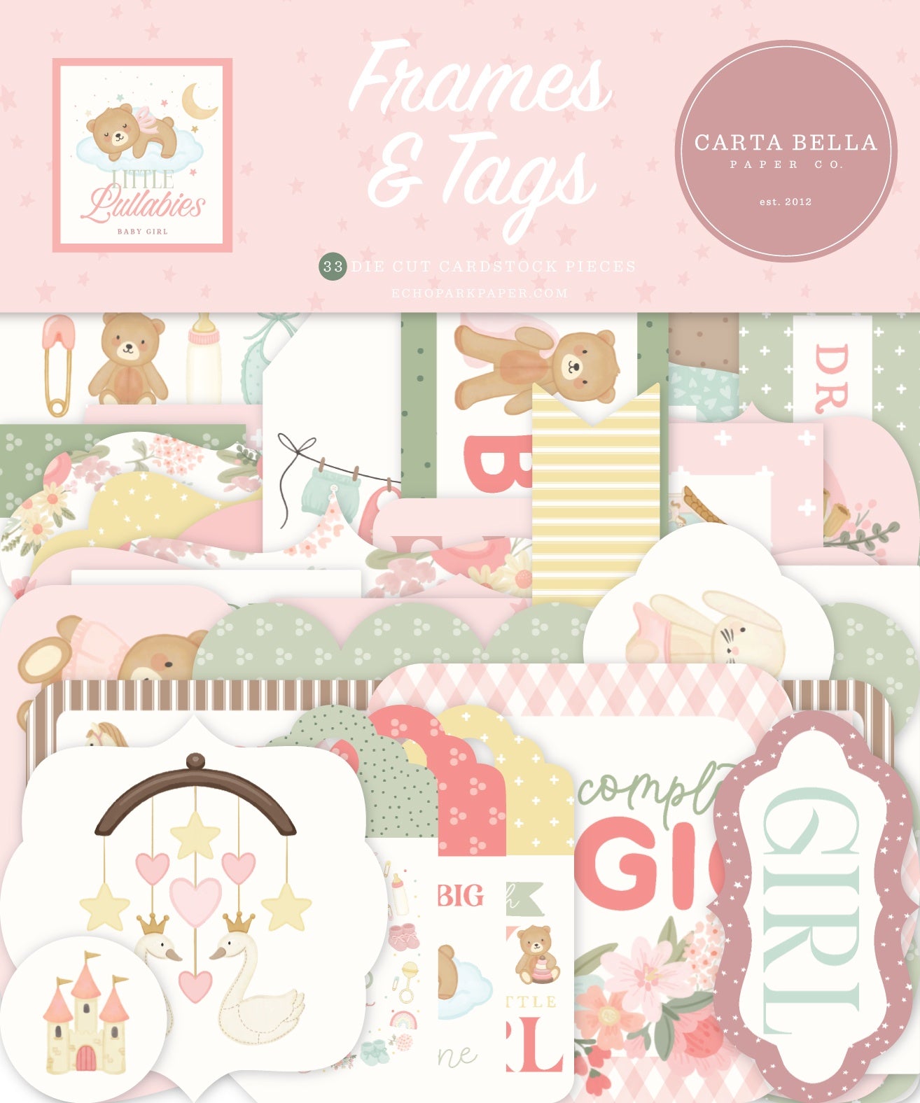 Carta Bella Tags & Frames Ephemera-Little Lullabies - Baby Girl