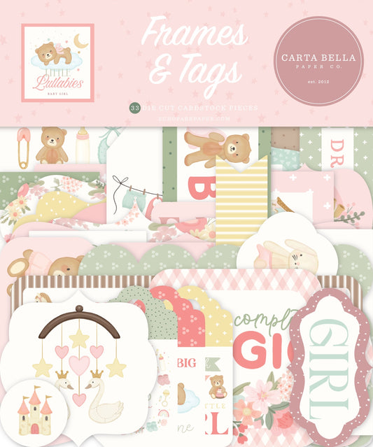 Carta Bella Tags & Frames Ephemera-Little Lullabies - Baby Girl