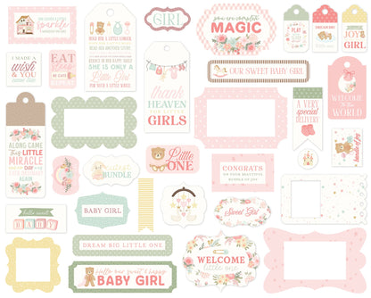 Carta Bella Tags & Frames Ephemera-Little Lullabies - Baby Girl