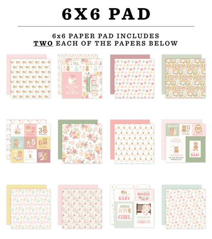 Carta Bella Double-Sided Paper Pad 6"X6"-Little Lullabies - Baby Girl