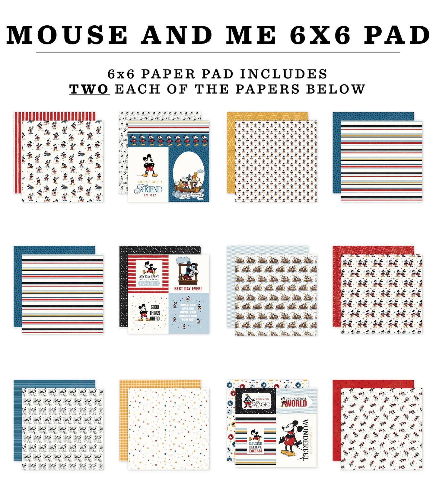 Echo Park Double-Sided Paper Pad 6"X6"-Mouse And Me