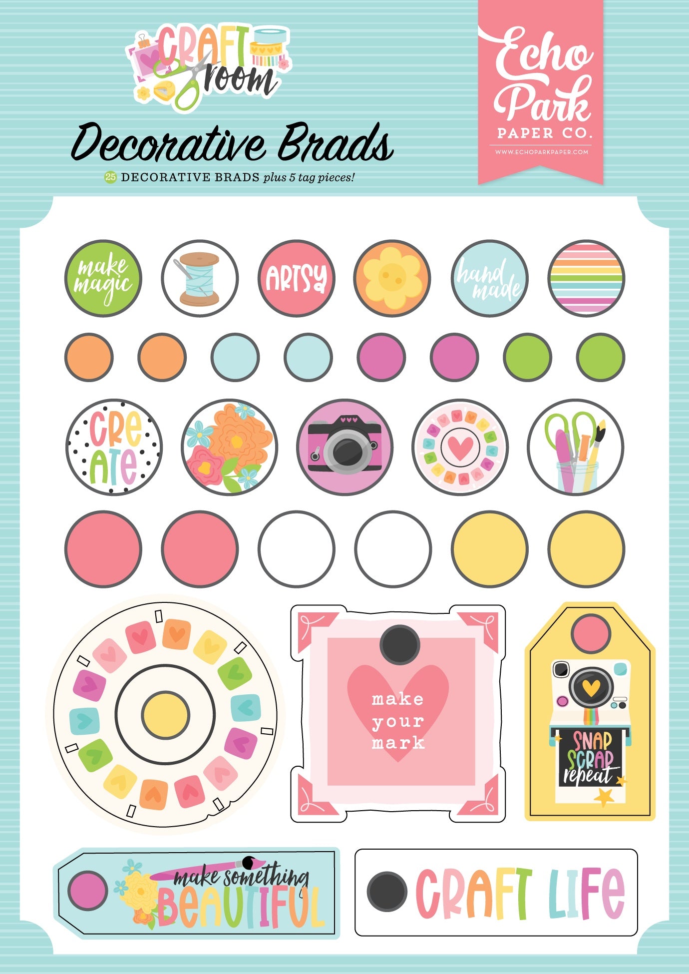 Echo Park Decorative Brads-Craft Room