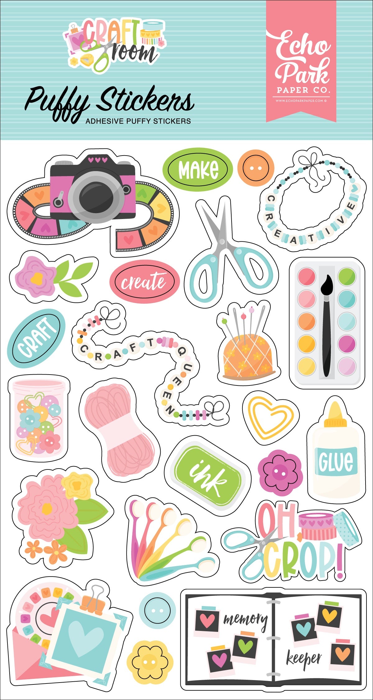 Echo Park Puffy Stickers-Craft Room