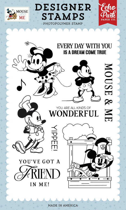 Echo Park Mouse And Me Stamp Set-Vintage Mouse Sweetheart