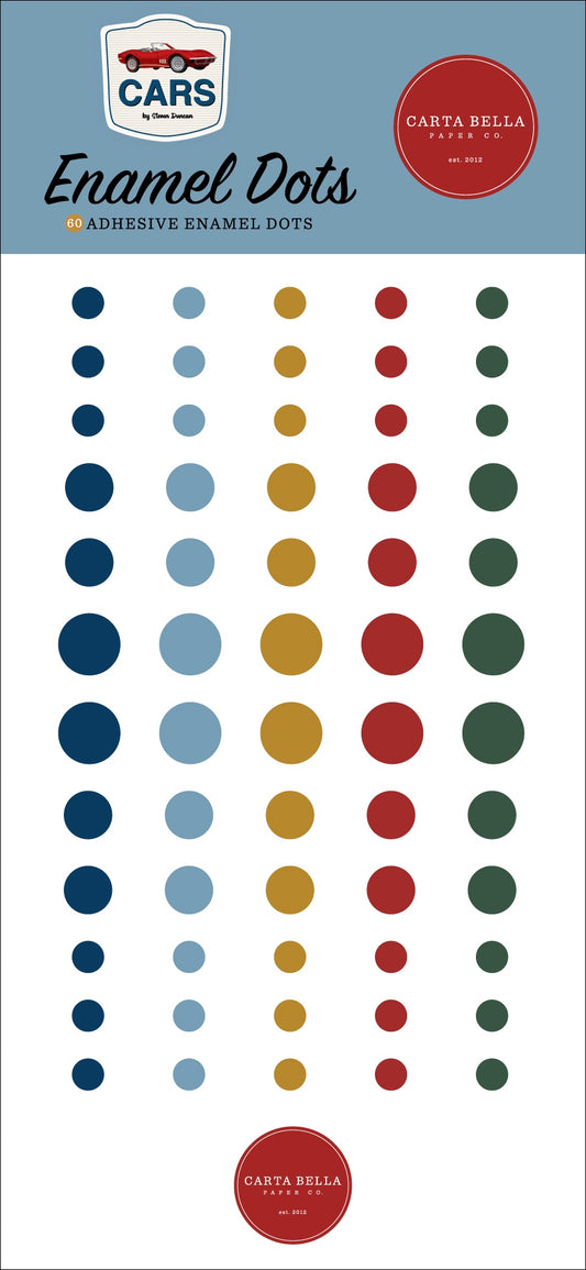 Carta Bella Adhesive Enamel Dots-Cars