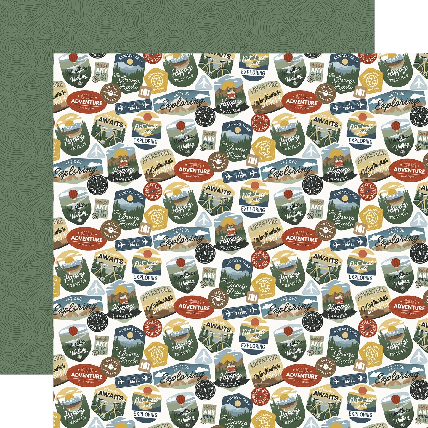 Echo Park It's Time To Travel Cardstock 12"X12"-Select Style