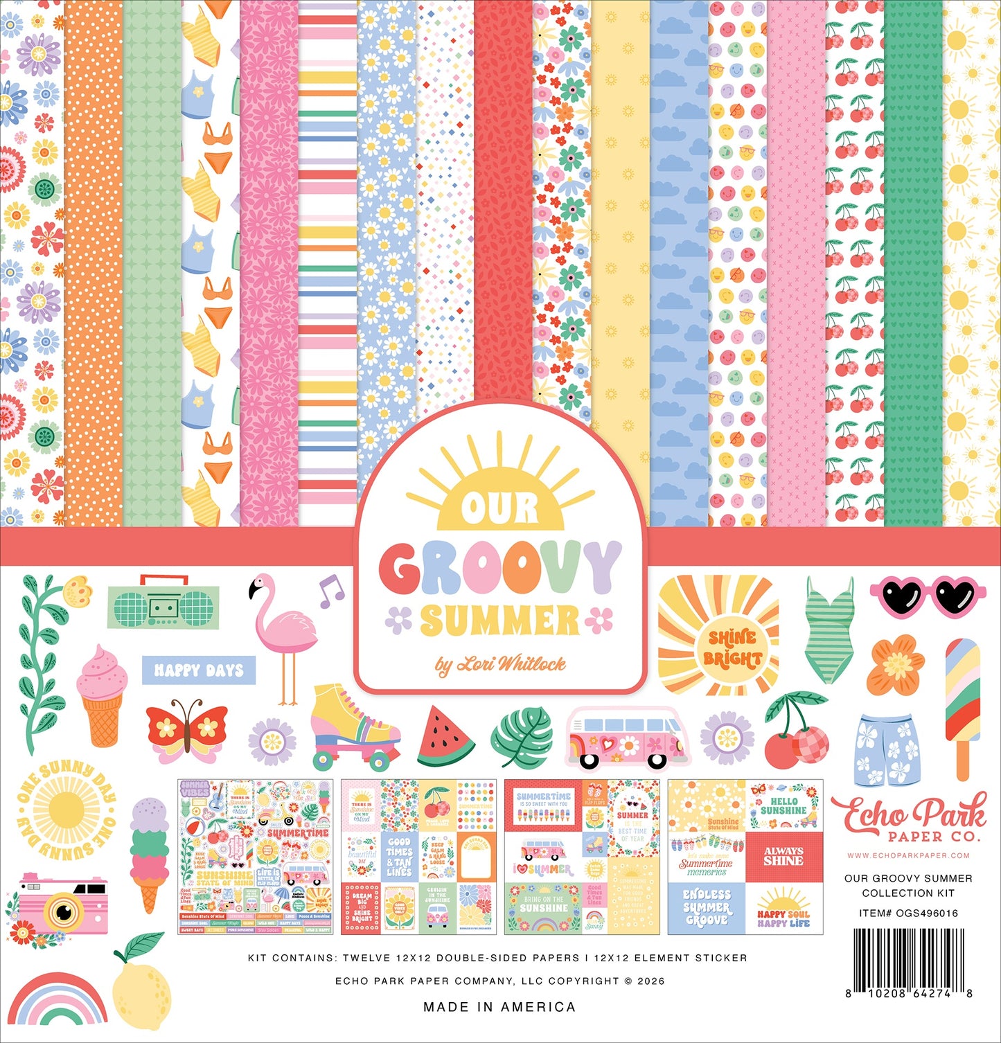 Echo Park Collection Kit 12"X12"-Our Groovy Summer