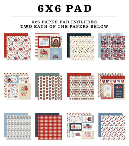 Carta Bella Double-Sided Paper Pad 6"X6"-Americana Summer