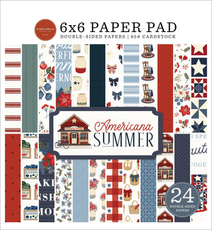 Carta Bella Double-Sided Paper Pad 6"X6"-Americana Summer