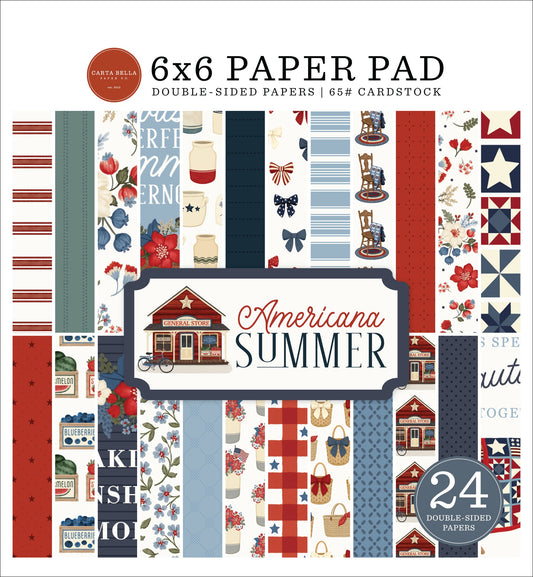 Carta Bella Double-Sided Paper Pad 6"X6"-Americana Summer