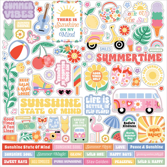 Echo Park Elements Cardstock Stickers 12"X12"-Our Groovy Summer