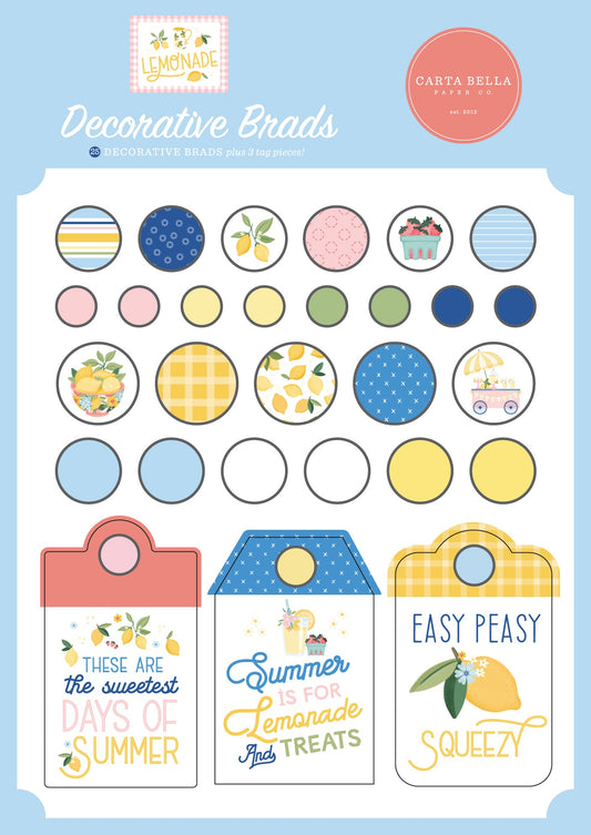 Carta Bella Decorative Brads-Lemonade