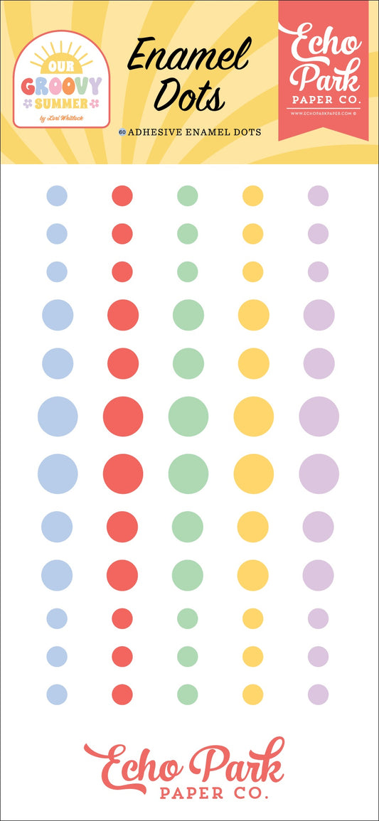 Echo Park Adhesive Enamel Dots-Our Groovy Summer