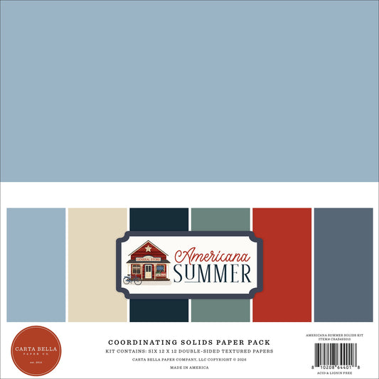 Carta Bella Solids Collection Kit 12"X12"-Americana Summer