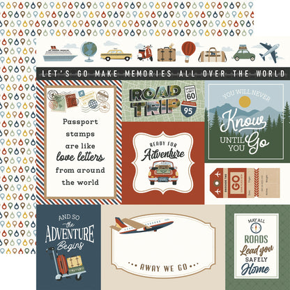 Echo Park It's Time To Travel Cardstock 12"X12"-Select Style