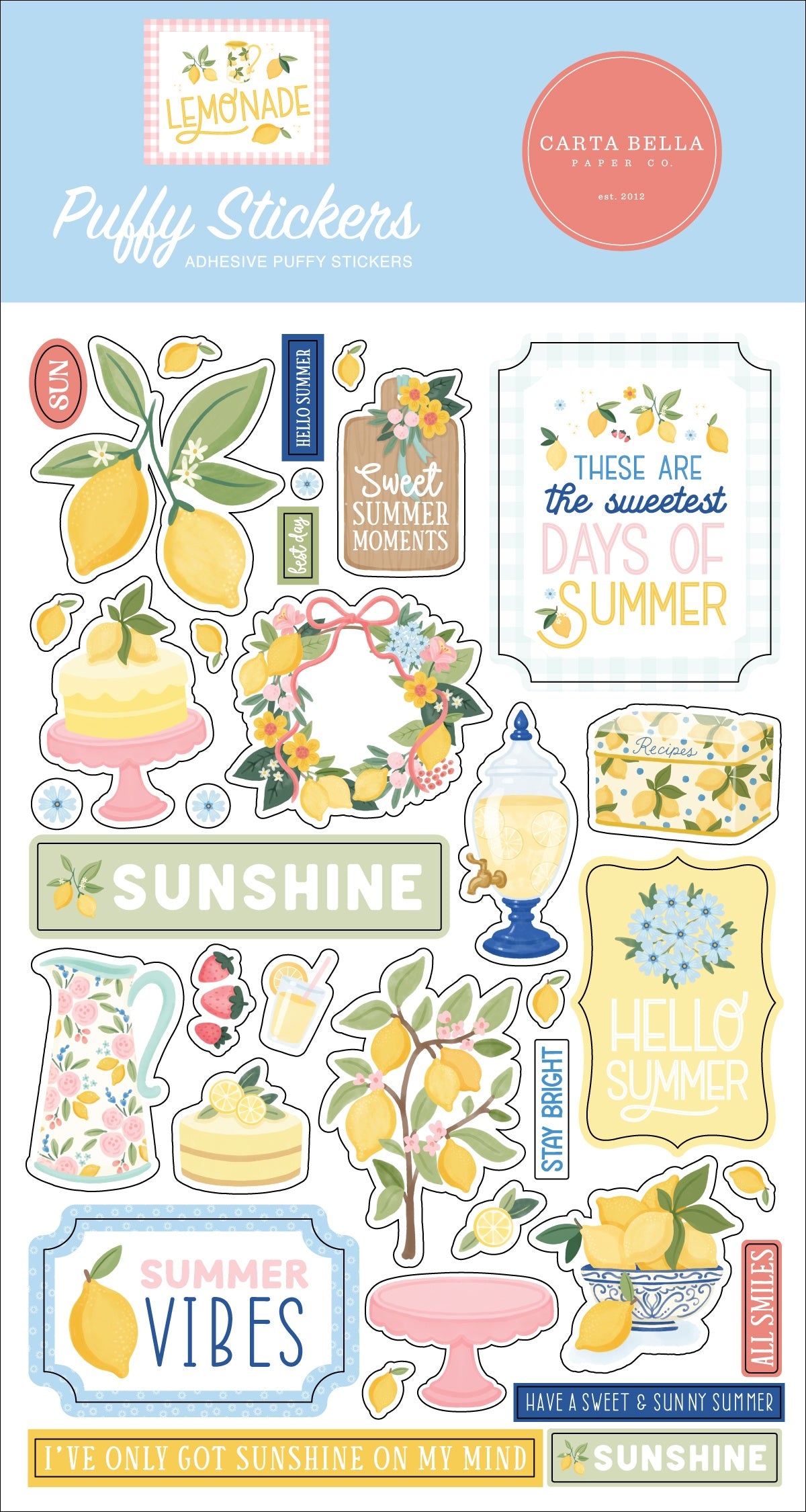Carta Bella Puffy Stickers-Lemonade