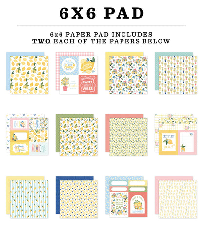 Carta Bela Double-Sided Paper Pad 6"X6"-Lemonade