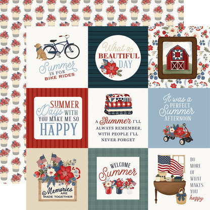 Carta Bella Americana Summer Cardstock 12"X12"-Select Style