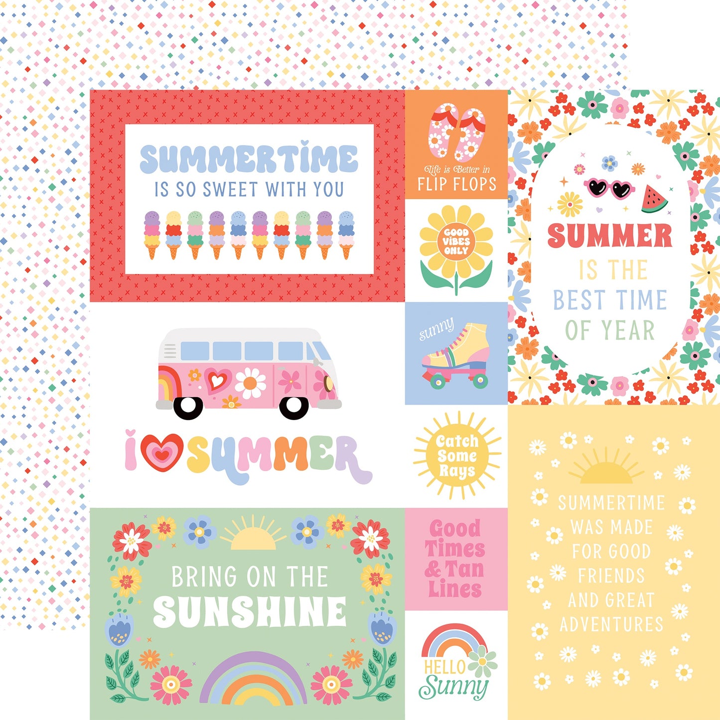 Echo Park Our Groovy Summer Cardstock 12"X12"-Select Style