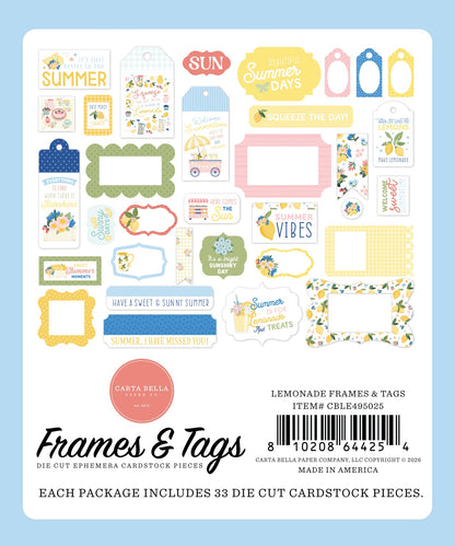 Carta Bella Tags & Frames Ephemera-Lemonade