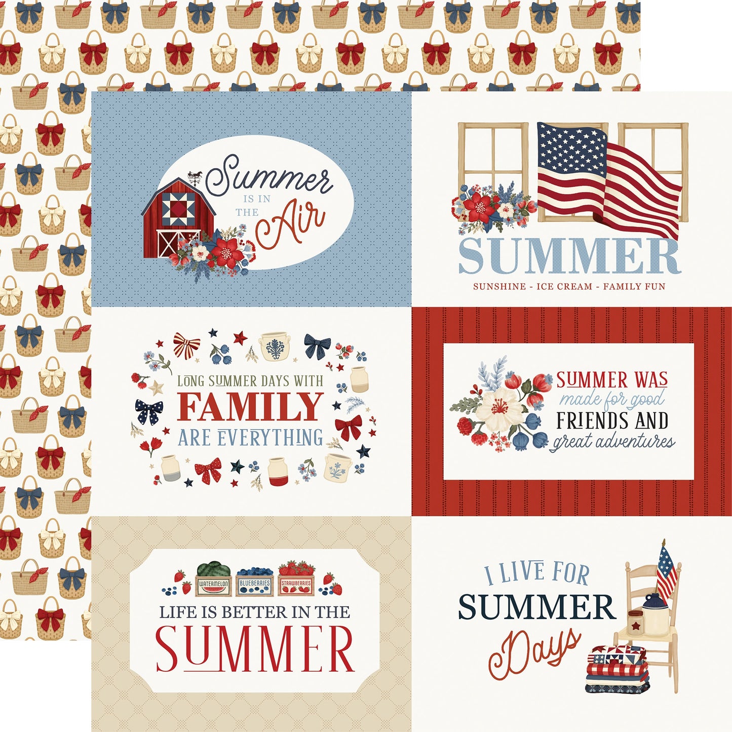 Carta Bella Americana Summer Cardstock 12"X12"-Select Style