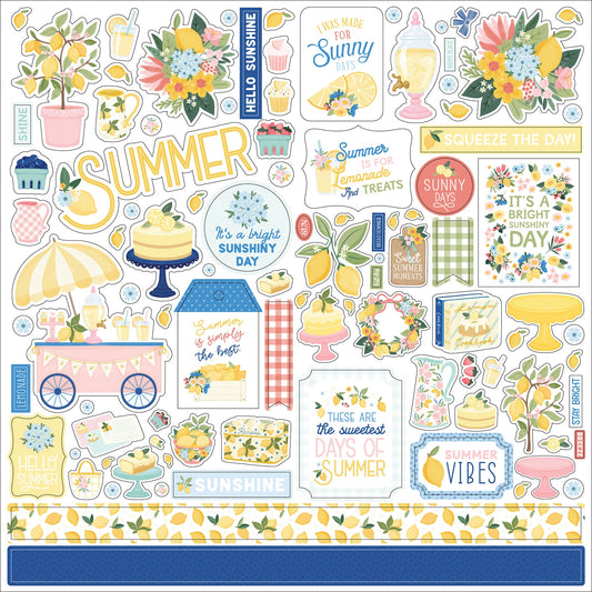 Carta Bella Elements Cardstock Stickers 12"X12"-Lemonade
