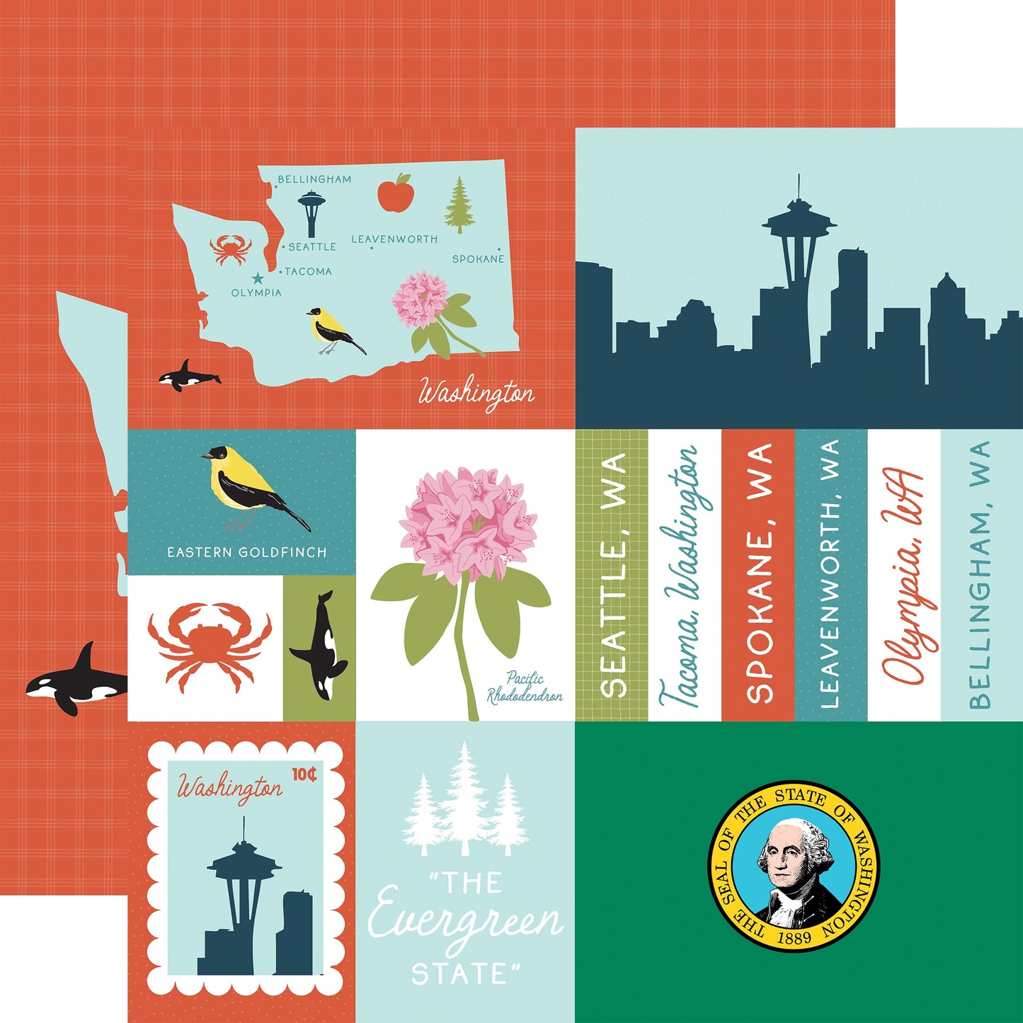 Echo Park Our United States Cardstock 12"X12"-Select Style