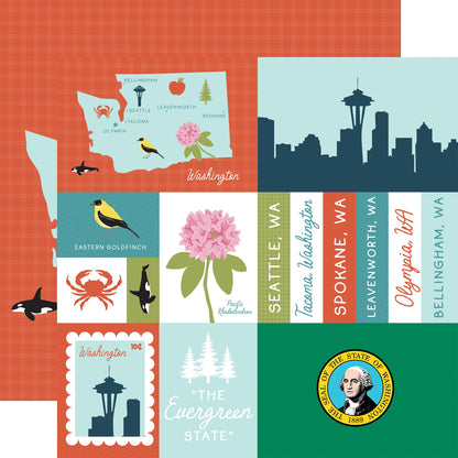 Echo Park Our United States Cardstock 12"X12"-Select Style