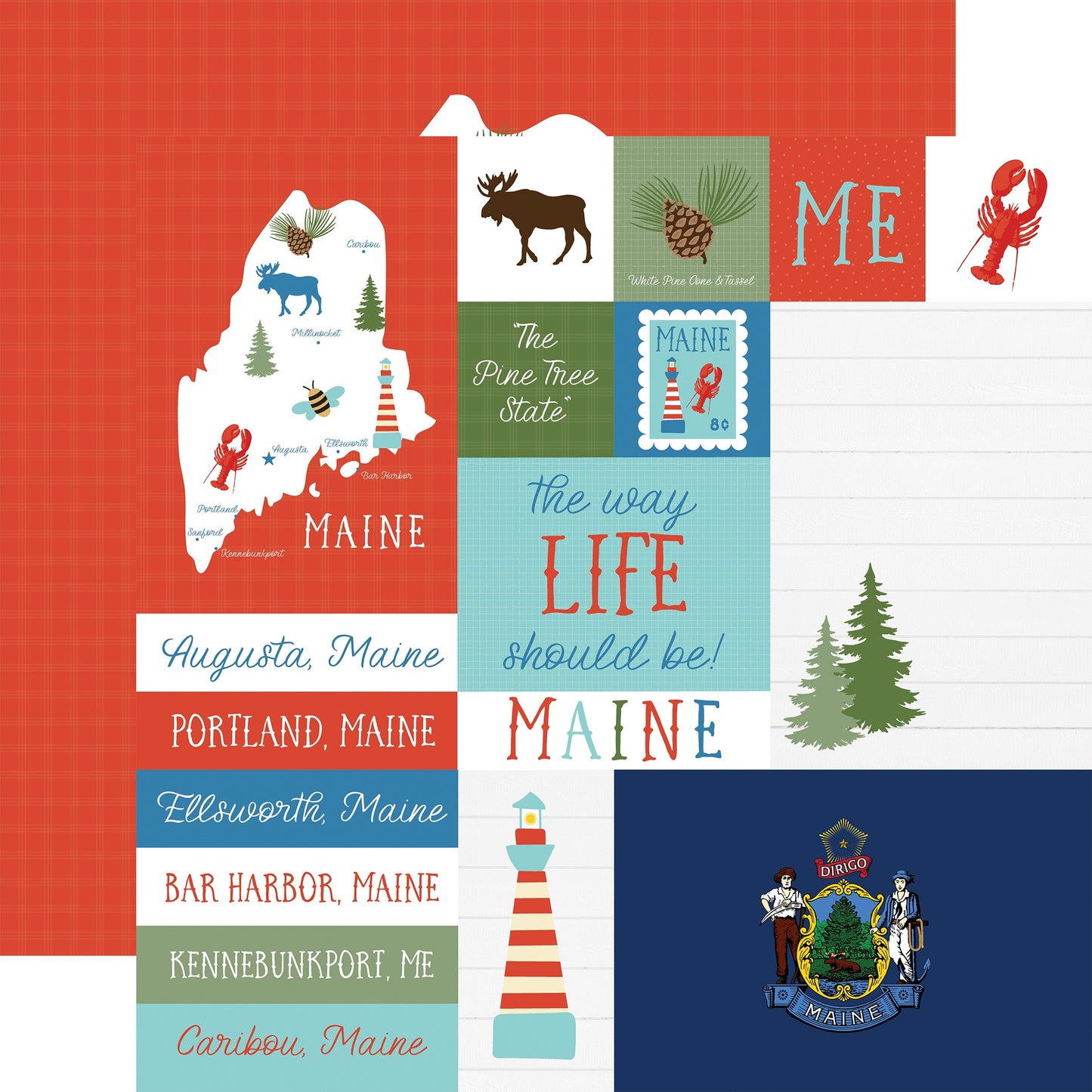 Echo Park Our United States Cardstock 12"X12"-Select Style