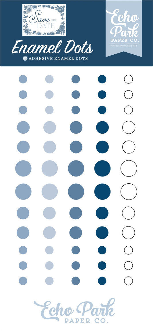 Echo Park Adhesive Enamel Dots-Save The Date