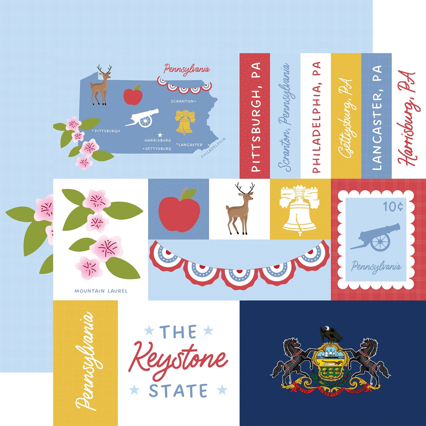 Echo Park Our United States Cardstock 12"X12"-Select Style