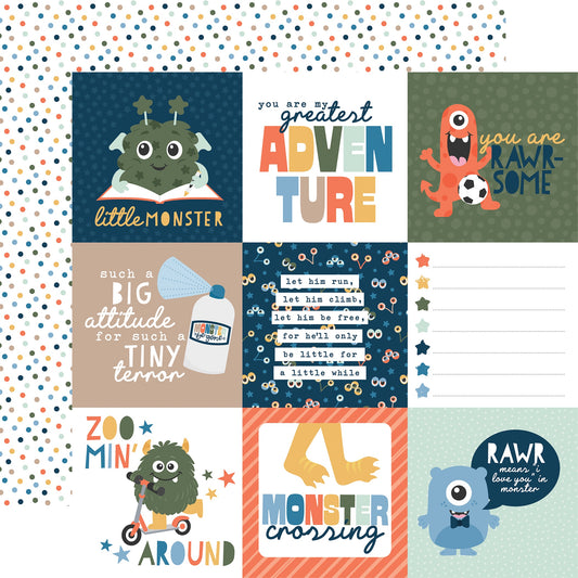 Echo Park My Favorite Monster Cardstock 12"X12"-Select Style