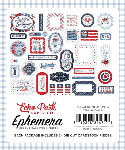 Echo Park Ephemera-All American
