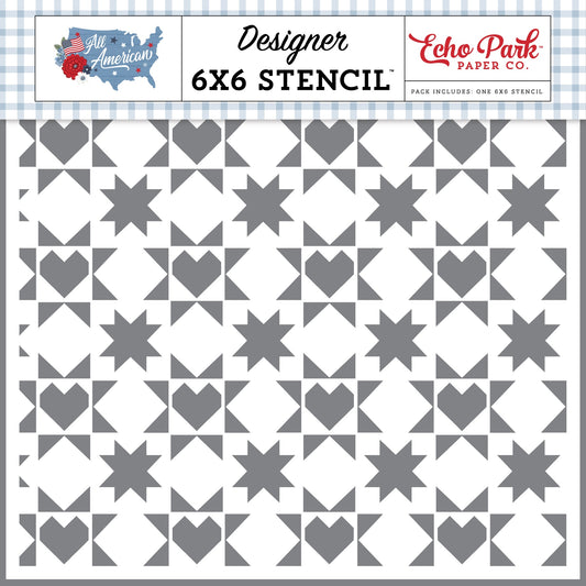 Echo Park All American Stencil 6"X6"-Quilted America