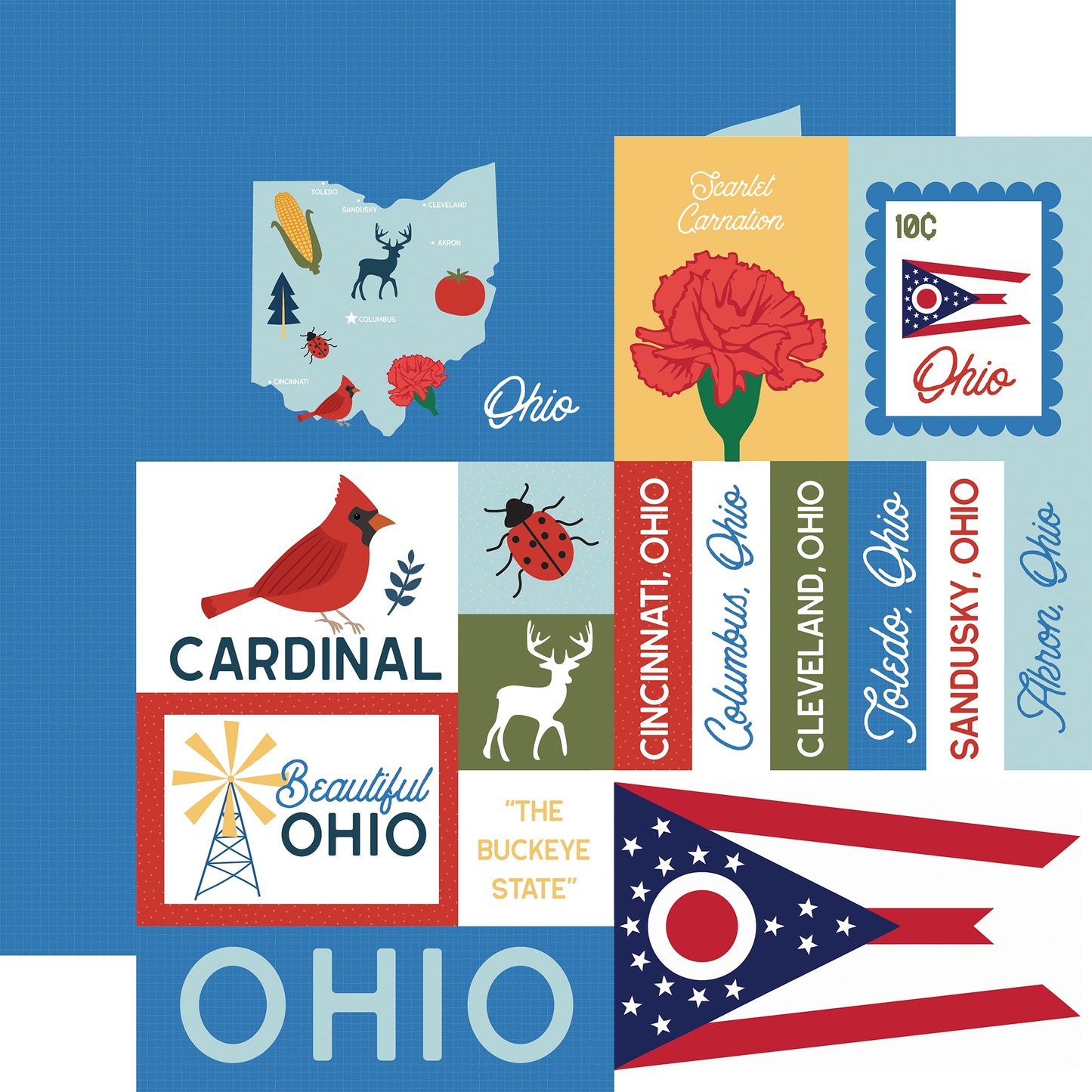 Echo Park Our United States Cardstock 12"X12"-Select Style