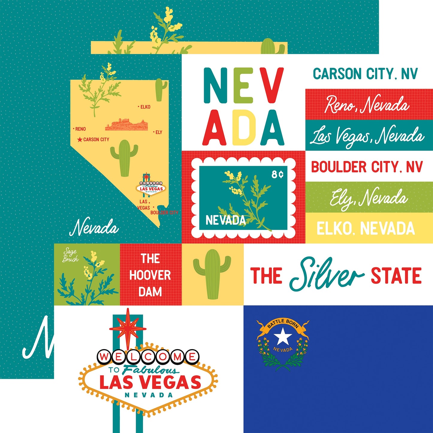 Echo Park Our United States Cardstock 12"X12"-Select Style