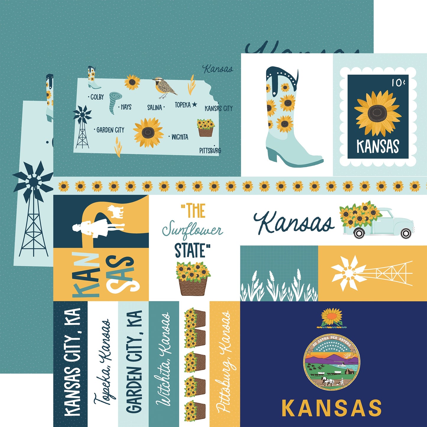 Echo Park Our United States Cardstock 12"X12"-Select Style