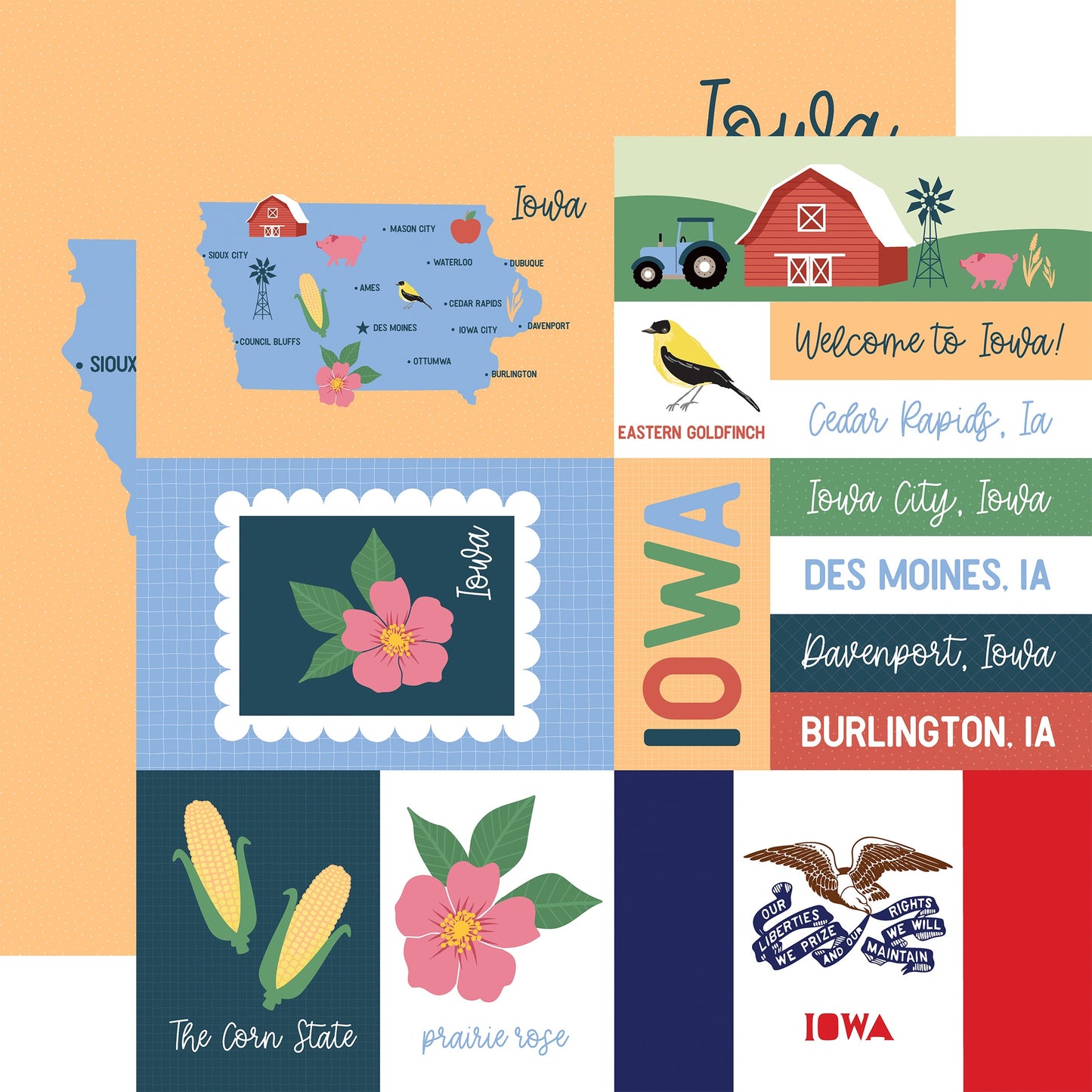 Echo Park Our United States Cardstock 12"X12"-Select Style