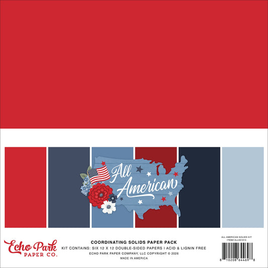 Echo Park Solids Kit 12"X12"-All American