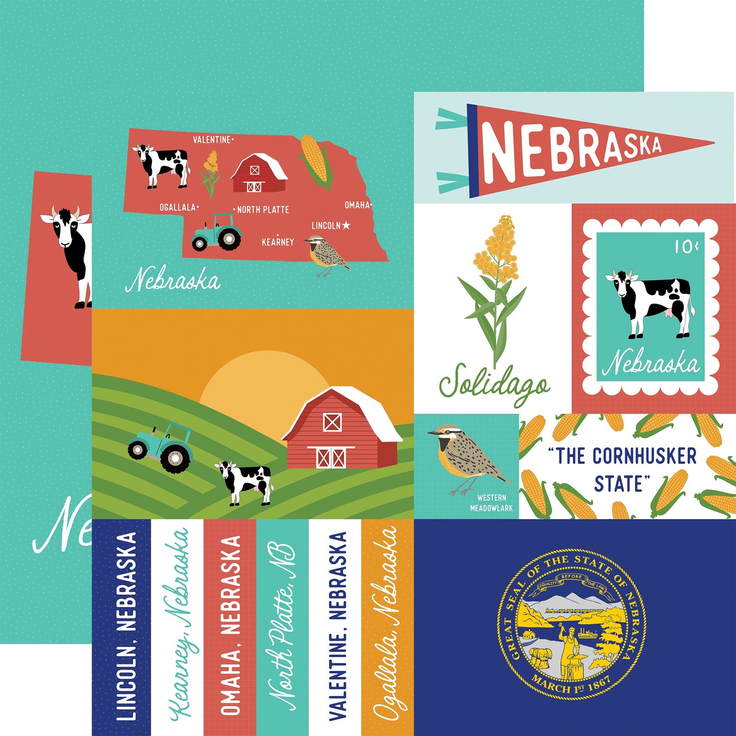Echo Park Our United States Cardstock 12"X12"-Select Style