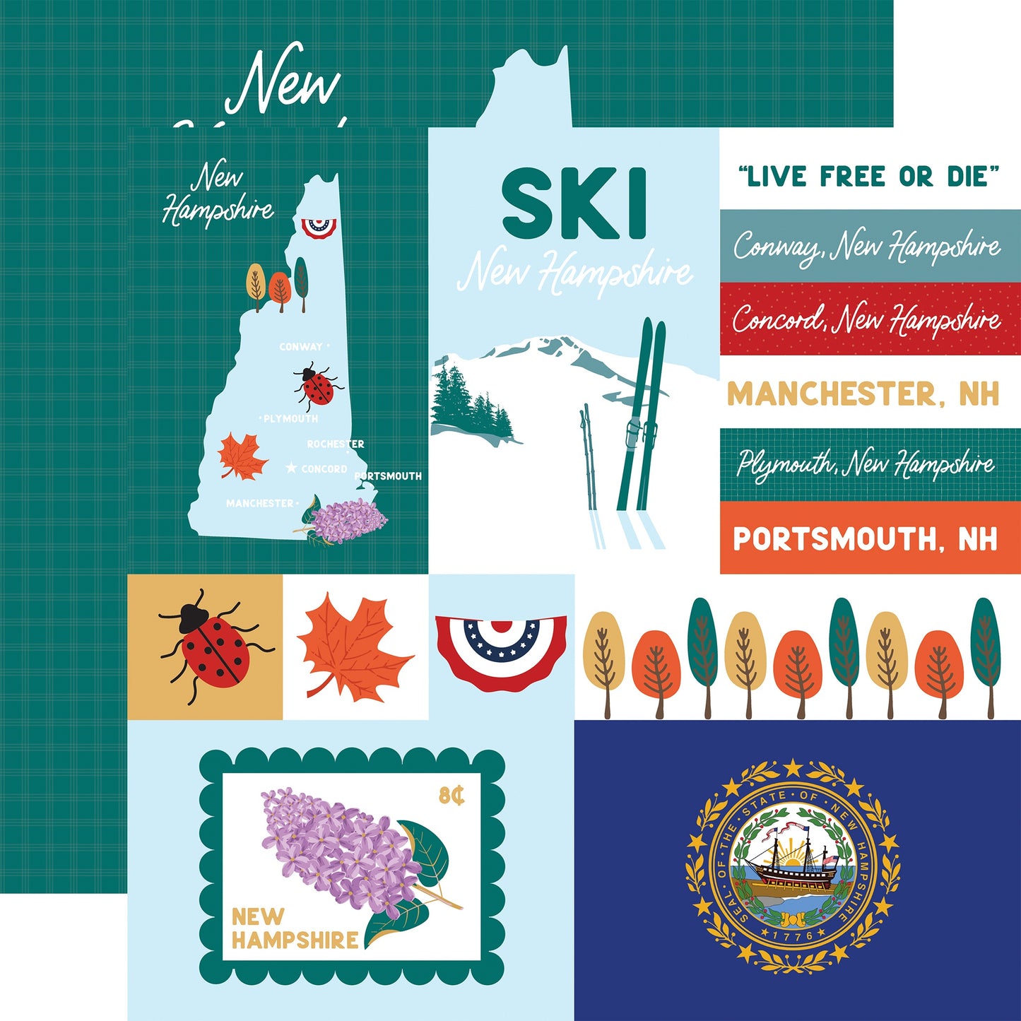 Echo Park Our United States Cardstock 12"X12"-Select Style