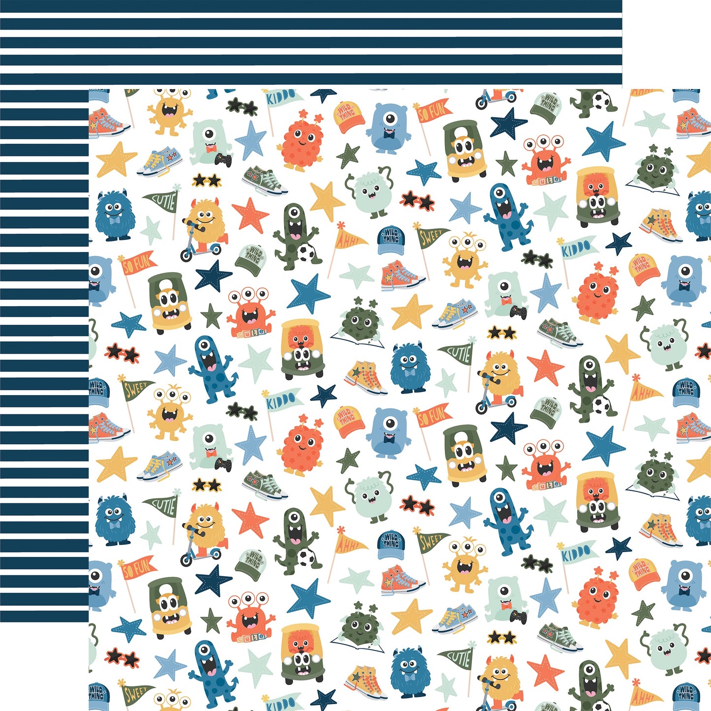Echo Park My Favorite Monster Cardstock 12"X12"-Select Style