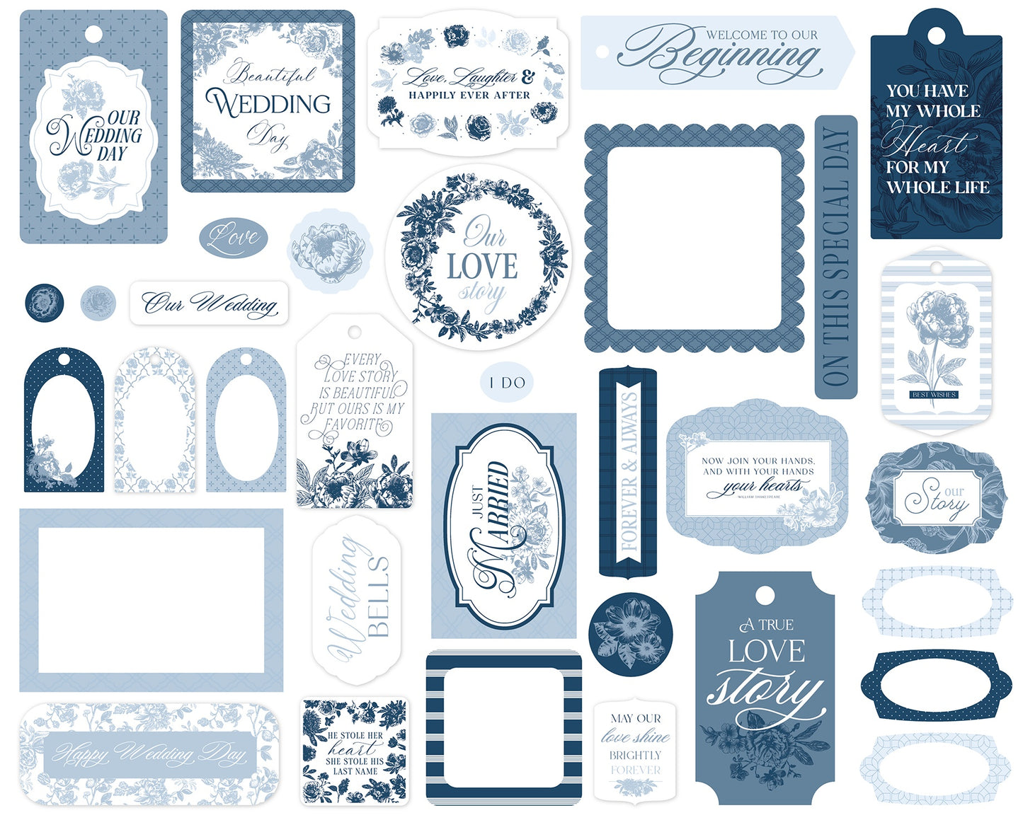 Echo Park Frames & Tags Ephemera-Save The Date