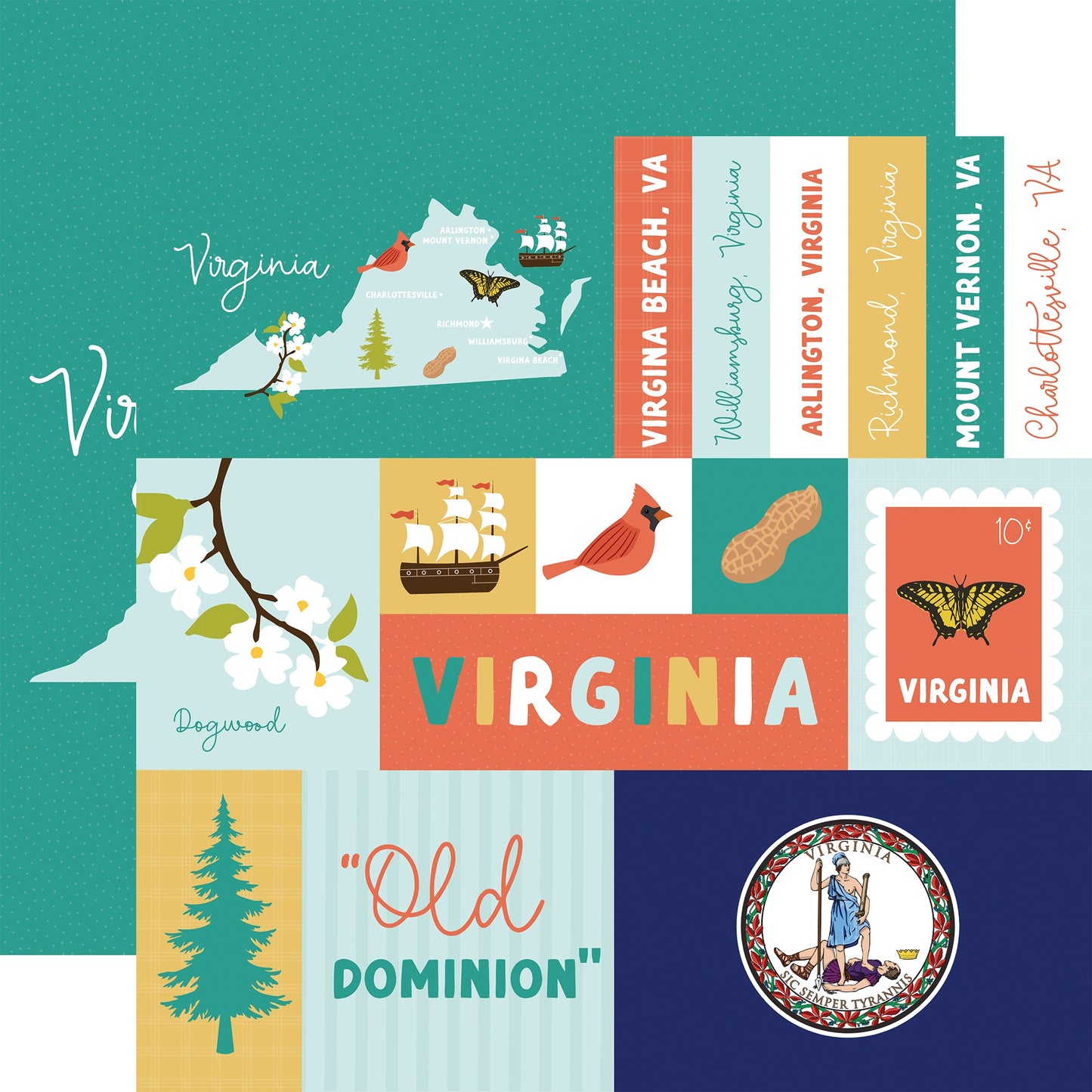 Echo Park Our United States Cardstock 12"X12"-Select Style