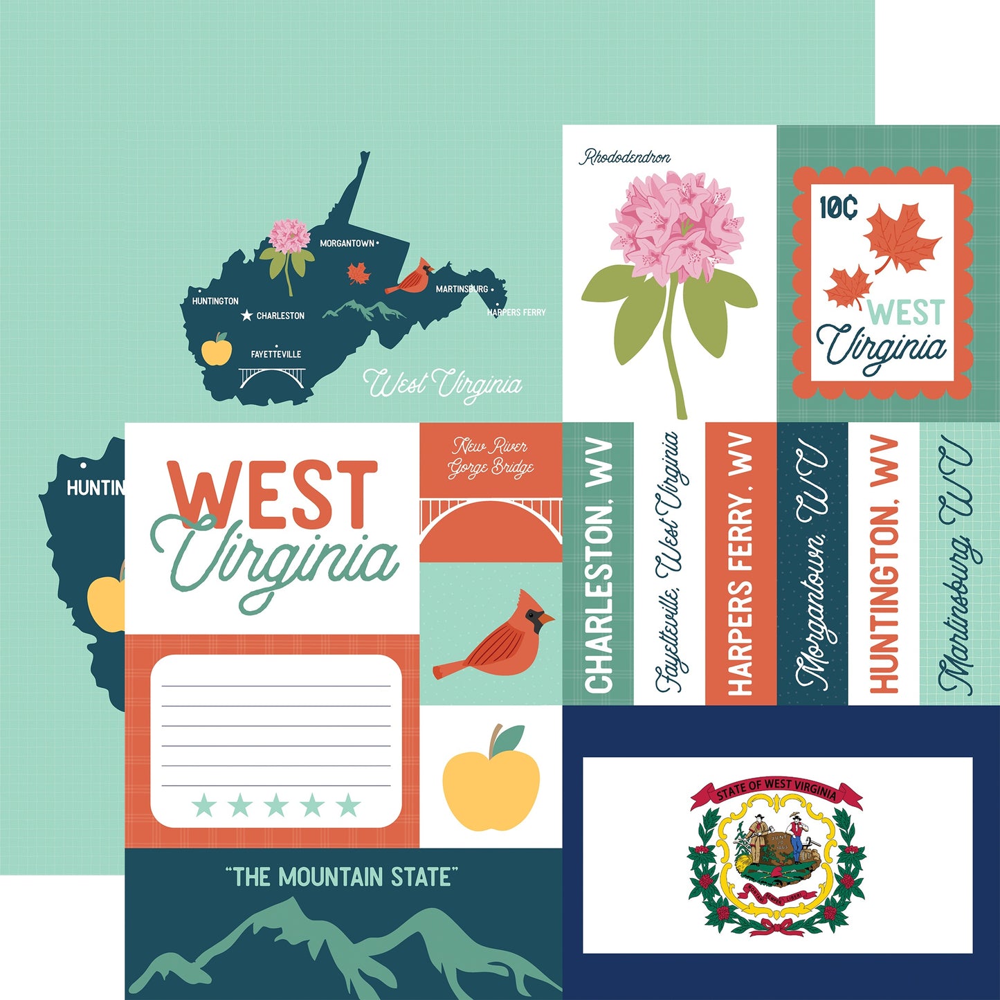 Echo Park Our United States Cardstock 12"X12"-Select Style