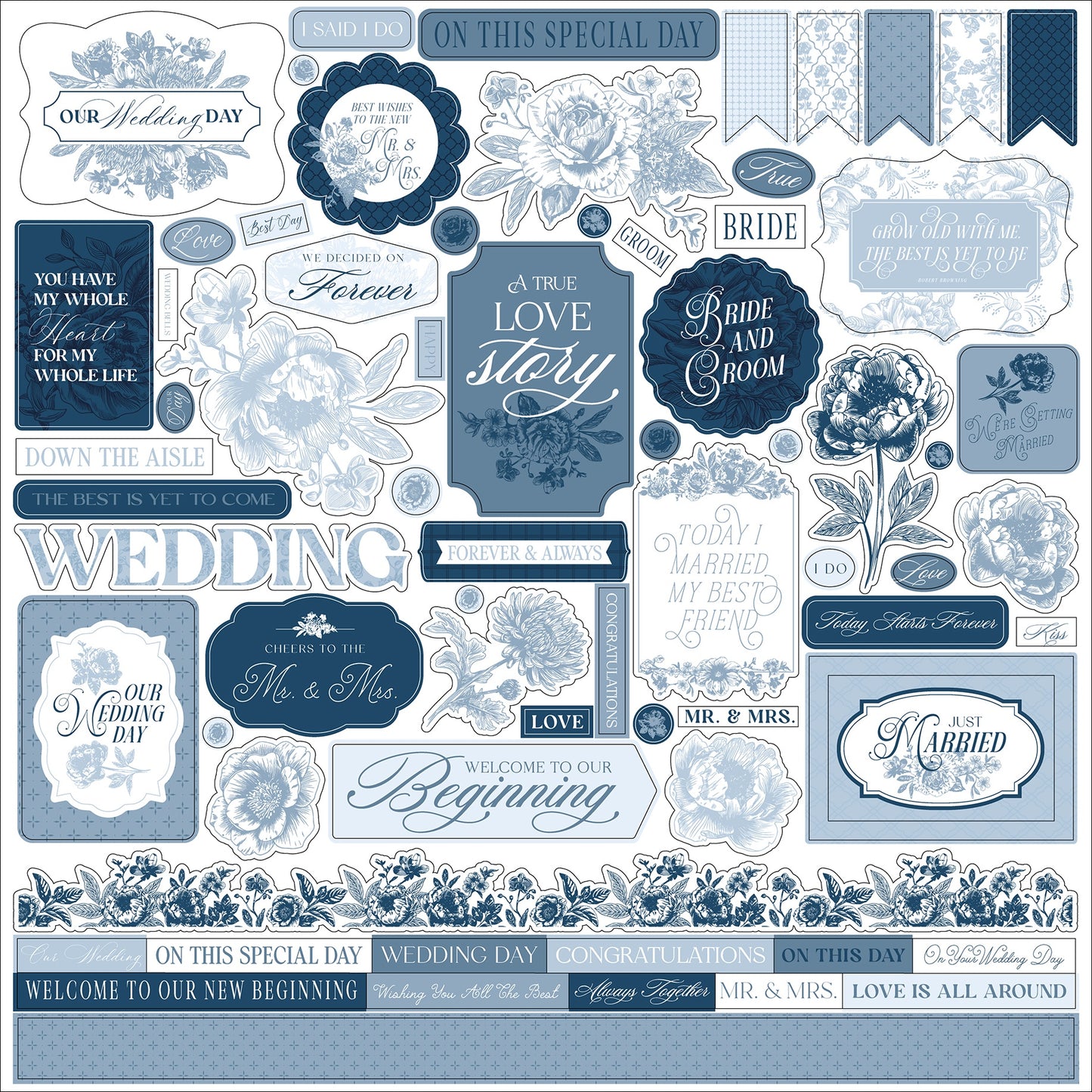 Echo Park Elements Cardstock Stickers 12"X12"-Save The Date