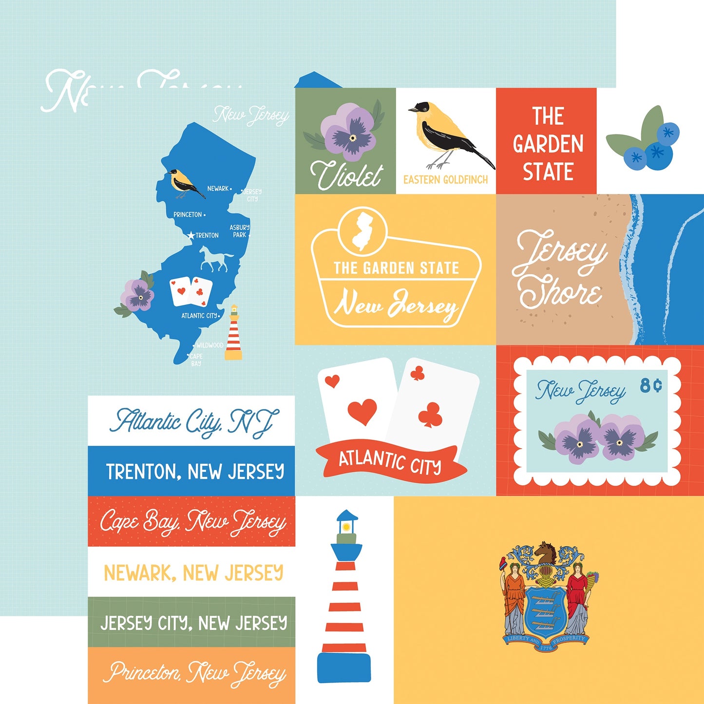 Echo Park Our United States Cardstock 12"X12"-Select Style